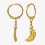 Maanesten Odessa Gold Plated Hoop Cresent Moon Dropper Earrings 9841A