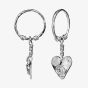 Maanesten Hestia Silver Hoop Heart Dropper Earrings 9848C