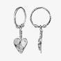 Maanesten Hestia Silver Hoop Heart Dropper Earrings 9848C
