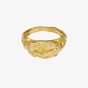 Maanesten Demi Gold Plated Moon Hammered Oval Signet Ring 4808A