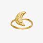 Maanesten Jacinta Gold Plated Textured Crescent Moon Ring 4811A