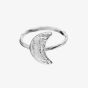 Maanesten Jacinta Silver Texturedd Crescent Moon Ring 4811C