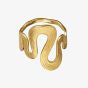 Maanesten Sasja Gold Plated Textured Wave Ring 4796A