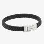 Steel & Barnett Archie Black Leather Braided Bracelet LBA/001