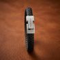 Steel & Barnett Archie Black Leather Braided Bracelet LBA/001