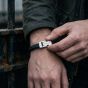 Steel & Barnett Archie Black Leather Braided Bracelet LBA/001