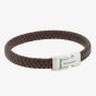 Steel & Barnett Archie Brown Leather Braided Bracelet LBA/002