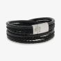 Steel & Barnett Bonacci Black Leather Layered Multi Strand Bracelet LBB/001