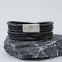 Steel & Barnett Bonacci Black Leather Layered Multi Strand Bracelet LBB/001