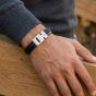 Steel & Barnett Casual Cole Black Leather Multi Strand Bracelet LBCC/001