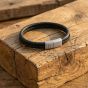 Steel & Barnett Denby Black Dual Band Leather Bracelet LBD/005