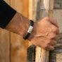 Steel & Barnett Denby Black Dual Band Leather Bracelet LBD/005