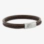Steel & Barnett Denby Brown Dual Band Leather Bracelet LBD/006