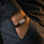 Steel & Barnett Denby Brown Dual Band Leather Bracelet LBD/006