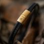 Steel & Barnett Denby 18ct Yellow Gold Plated Brown Dual Band Leather Bracelet LBD/011