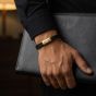 Steel & Barnett Denby 18ct Yellow Gold Plated Brown Dual Band Leather Bracelet LBD/011