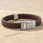 Steel & Barnett Harrison Brown Leather Thick Braided Bracelet LBH/003
