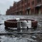 Steel & Barnett Harrison Brown Leather Thick Braided Bracelet LBH/003