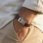 Steel & Barnett Harrison Brown Leather Thick Braided Bracelet LBH/003