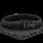 Steel & Barnett Harrison Black Clasp & Leather Thick Braided Bracelet LBH/007