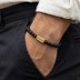 Steel & Barnett Natural Ned 18ct Yellow Gold Plated Black Onyx Gemstone Bead Bracelet SBNN/002