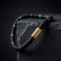 Steel & Barnett Two Tone Black Onyx & 18ct Yellow Gold Plated Disc Bracelet SBTT/001