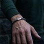 Steel & Barnett Two Tone Labradorite & Stainless Steel Disc Bracelet SBTT/003