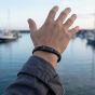 Steel & Barnett Riley Black Edition Braided Black Leather Bracelet BEB/003