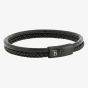 Steel & Barnett Denby Black Edition Two Strand Braided Black Leather Bracelet BEB/004