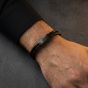 Steel & Barnett Denby Black Edition Two Strand Braided Black Leather Bracelet BEB/004