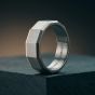 Steel & Barnett Arc Stainless Steel Wide Facet Band Ring R-ARC03