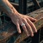 Steel & Barnett Arc Stainless Steel Wide Facet Band Ring R-ARC03