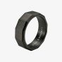 Steel & Barnett Arc Black Stainless Steel Wide Facet Band Ring R-ARC04