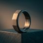 Steel & Barnett Arc Black Stainless Steel Wide Facet Band Ring R-ARC04