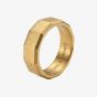 Steel & Barnett Arc 18ct Gold Plated Wide Facet Band Ring R-ARC05