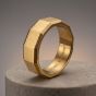 Steel & Barnett Arc 18ct Gold Plated Wide Facet Band Ring R-ARC05