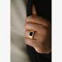 Steel & Barnett Hudson 18ct Yellow Gold Plated Onyx Signet Ring R-HUD03