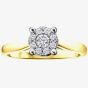 9ct Yellow Gold 0.30ct Diamond Round Cluster Ring 1903/30-9