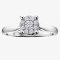9ct White Gold 0.06ct Diamond Round Cluster Ring 1903WG/06-9
