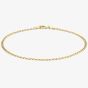 9ct Yellow Gold 18cm Flat Curb Chain Bracelet 1.23.1741