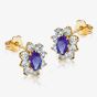 9ct Yellow Gold Purple Crystal Flower Stud Earrings 1.58.5629
