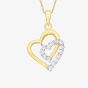 9ct Clear Cubic Zirconia Double Heart Pendant 1.63.1454