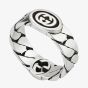 Gucci Interlocking Sterling Silver & Black Enamel Ring YBC678656001