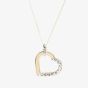 9ct Gold 2 Colour Diamond Cut Open Heart Pendant 2-68-0559