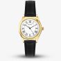 Sekonda Ladies Evans Gold Plated Black Leather Strap Watch 40686