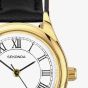 Sekonda Ladies Evans Gold Plated Black Leather Strap Watch 40686