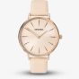 Sekonda Ladies Rose Gold Tone Pink Leather Strap Watch 40470