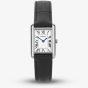 Sekonda Ladies Classic Colette Silver Rectangular Dial Black Leather Strap Watch 40744