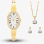 Sekonda Ladies Classic Bellamy Oval Dial Gold Plated Stainless Steel Bracelet Watch Earrings + Necklace Gift Set 49078