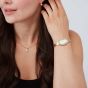 Sekonda Ladies Classic Bellamy Oval Dial Gold Plated Stainless Steel Bracelet Watch Earrings + Necklace Gift Set 49078
